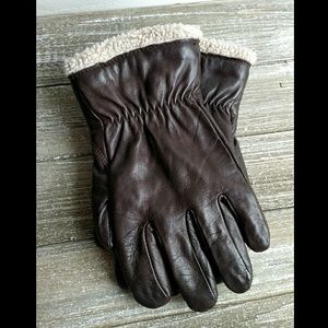 Roundtree & Yorke Mens Brown Leather Gloves Size M